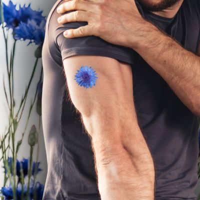 Cornflower Temporary Tattoo